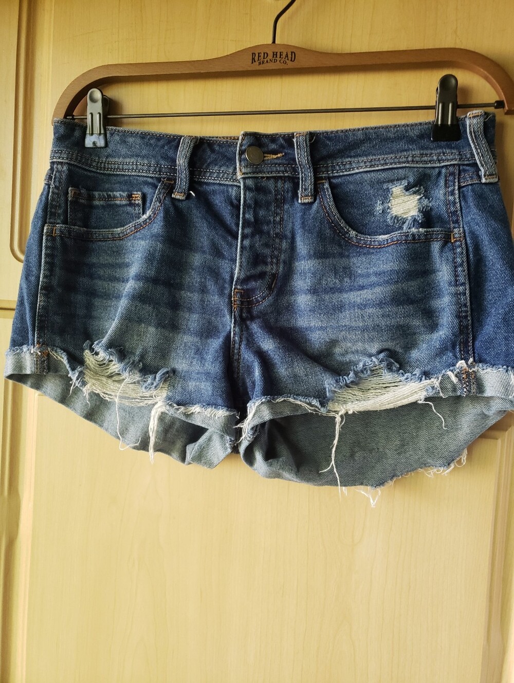 Free With A Bundle Hollister Blue Distressed Denim Cutoff Shorts